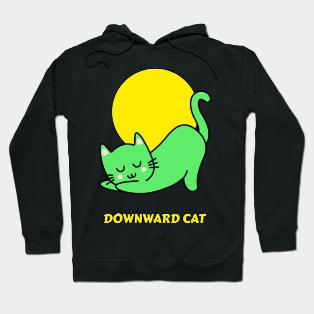 Downward Cat Hoodie by Fresh Sizzle Designs